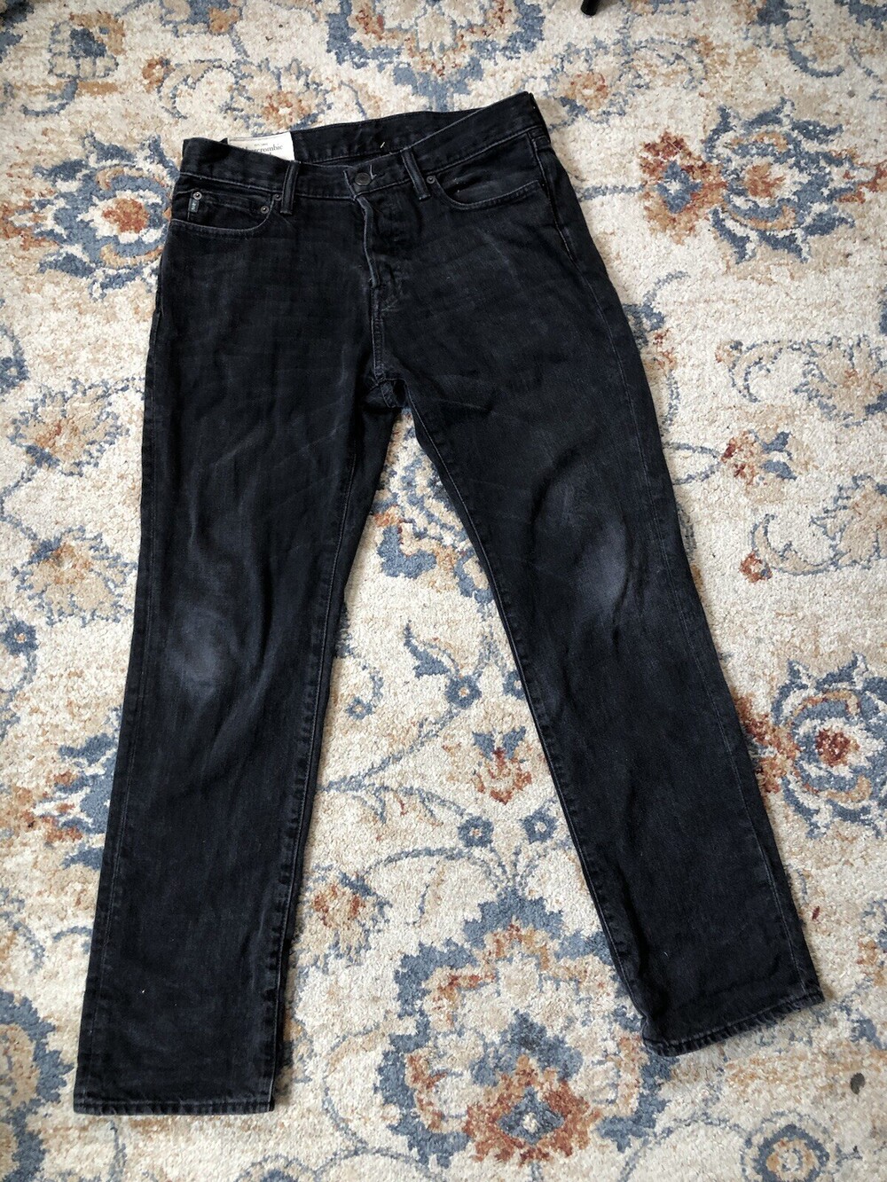 Abercrombie Fitch Mens Jeans Black 31x32 Vintage Stretch 90s Straight Black Y2K